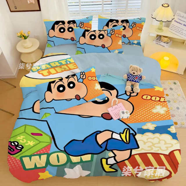 Crayon Shin-shiba dormitory three-piece set cartoon student single quilt cover bed sheet dormitory cartoon bedding four-piece set