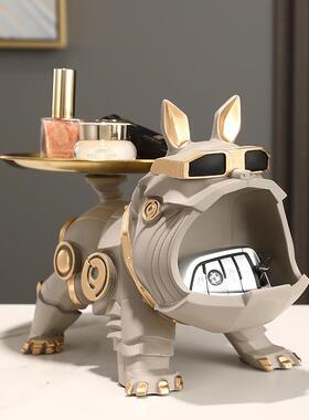 新款法斗犬大嘴狗摆件户YOR进入餐门玄关边钥匙收纳盒柜客厅装饰