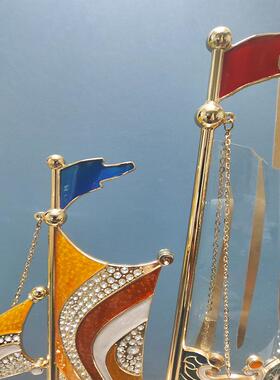 开业礼物高档办公室装饰工艺品酒柜乔迁礼品高端一帆风顺帆船摆件