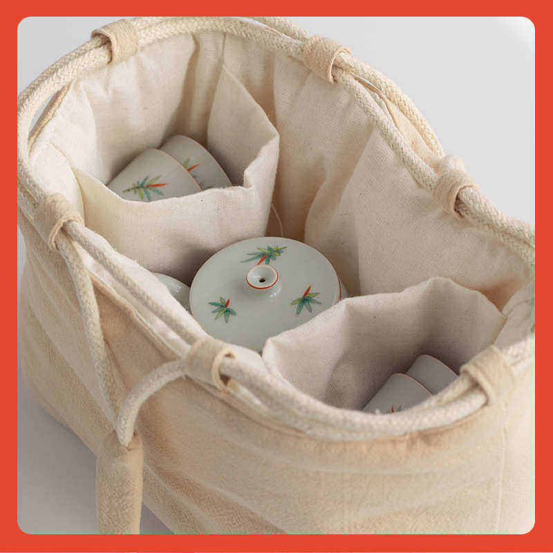 ∞棉麻茶杯茶壶套装收纳袋加长加厚旅行茶具包大号便携布袋,淘宝优惠券,粉丝福利购,淘宝优惠卷