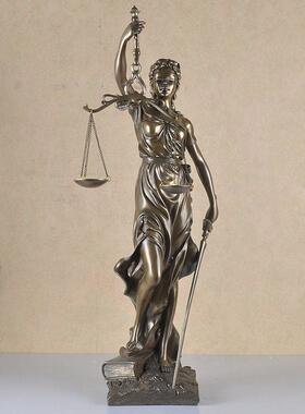 欧式经典人物树脂工艺品正义女神天使铜摆件家居装饰天平秤摆饰