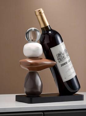 高级感客厅酒柜红酒架装饰摆件 轻奢创意酒行商铺软装葡萄酒架托