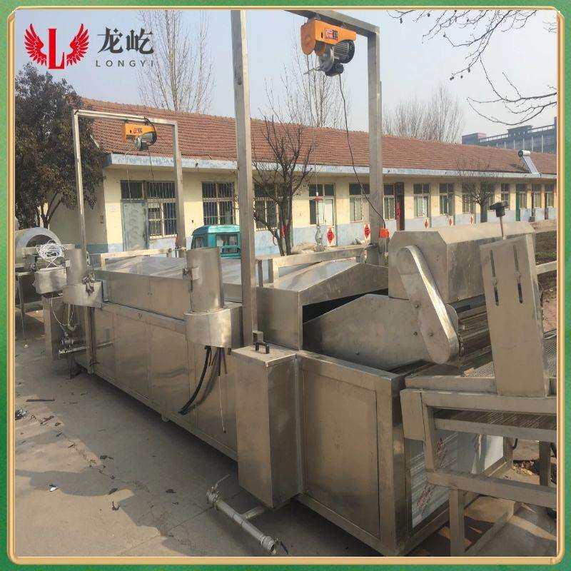 Automatic temperature control coupled frying machine double mesh belt frying equipment scraper eggplant box line efficient intelligent temperature control