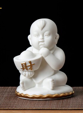 礼品陶瓷人物摆件喜庆吉祥五福娃福禄寿喜财金童家居饰品结婚礼物