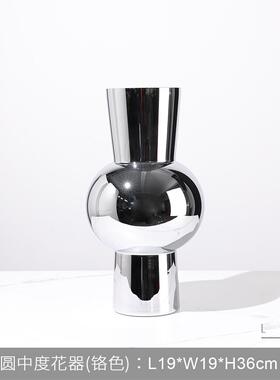 轻摆件干花玻璃样板房奢装饰品桌面器软花瓶现代花艺摆设插花