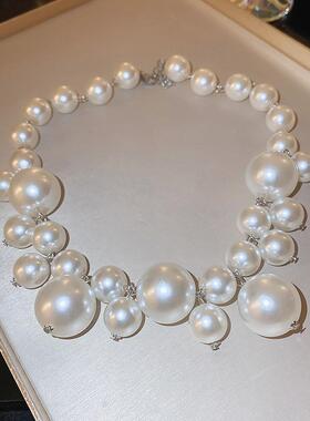 复古新娘珍珠项链轻奢小众高级感锁骨链气质百搭颈链结婚婚纱配饰