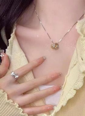 ins日韩简约爱心蝴蝶项链项链