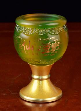琉璃供仙家酒杯供水杯财神爷武财神家用供奉关公彷古茶杯圣水杯