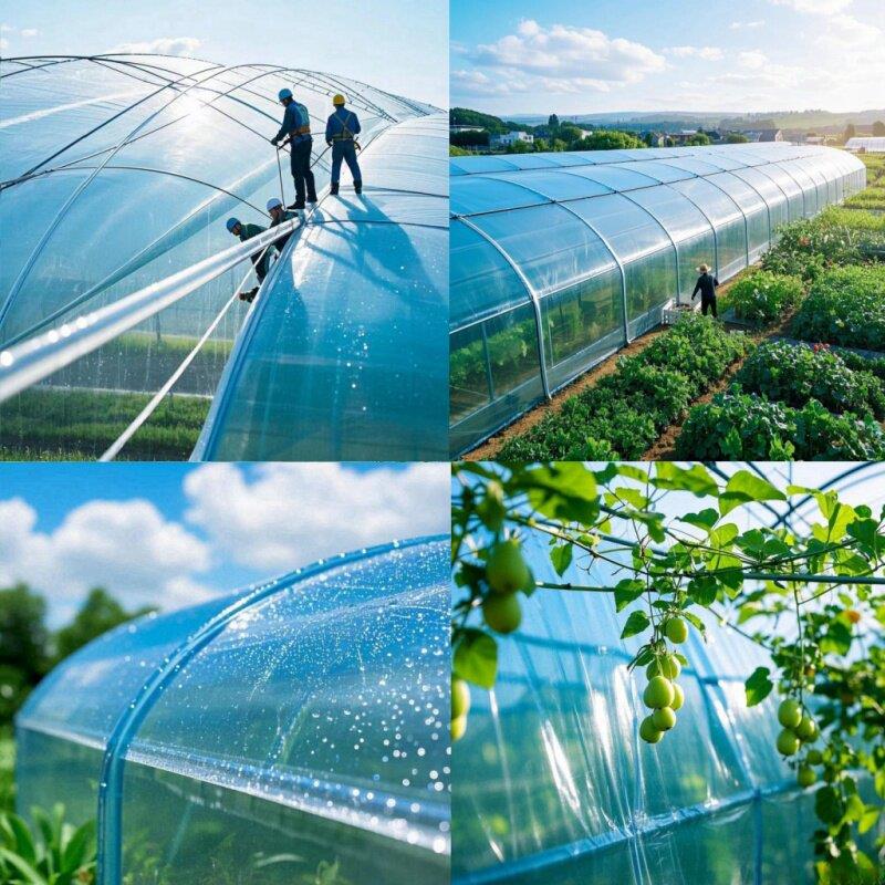 Greenhouse plastic film whole roll agricultural film anti-aging plastic cloth thickened high thermal insulation vegetable film greenhouse film