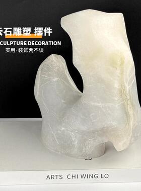 创意抽象玉石雕塑样艺术品摆件FTW酒店别墅间板房简约现代家饰居