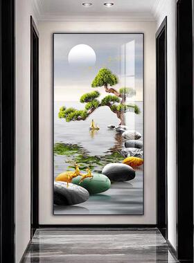 网红关装式饰画新入户客厅高档晶背瓷壁画轻奢走玄廊过中道景墙挂