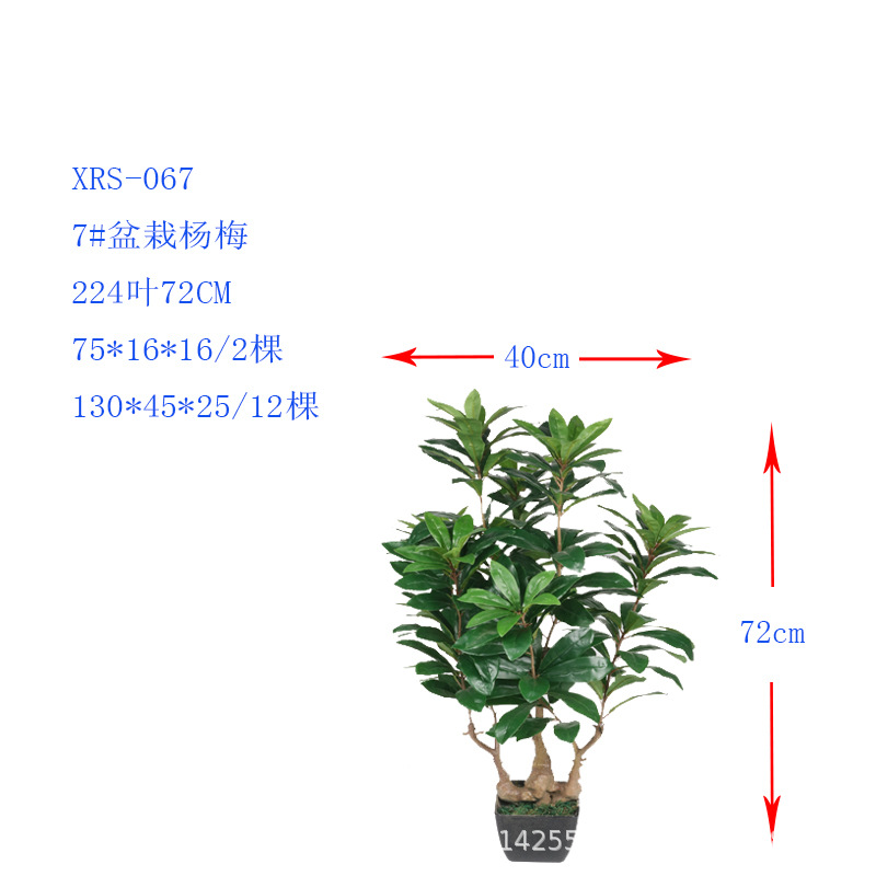 仿真绿植7#盆栽角杜鹃背景杨066梅叶子屏鹿叶工风程装饰厂家 - 图3