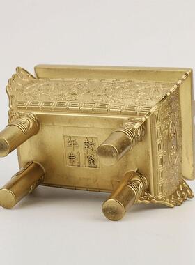 厂家铜鼎摆件黄铜鼎黄铜鼎鼎盛千秋方鼎家居办公室开业礼品