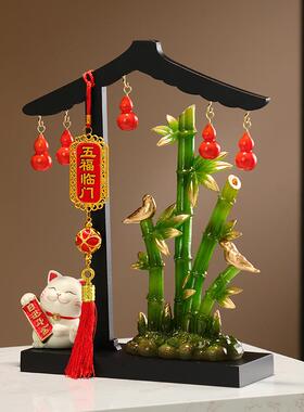 创意仿玉节节高升摆件家居客厅玄关饰品乔迁新居礼品五福临门摆设