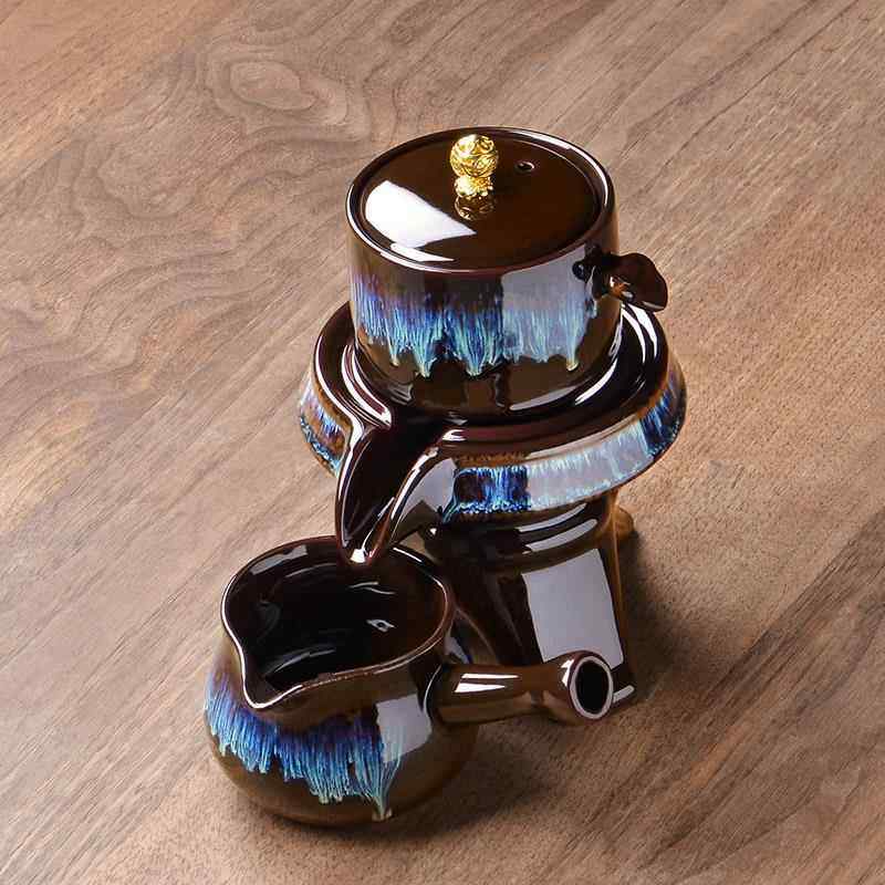 高档装懒人石磨自动茶单个家用转泡茶神器配件套旋出水具功夫茶壶 - 图3