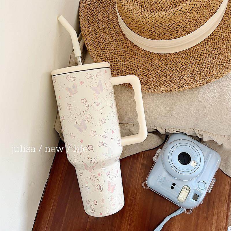 独家puppy park泼墨星星蝴蝶小狗1.2L大容量冰霸杯吸管保温保冷杯,淘宝优惠券,粉丝福利购,淘宝优惠卷