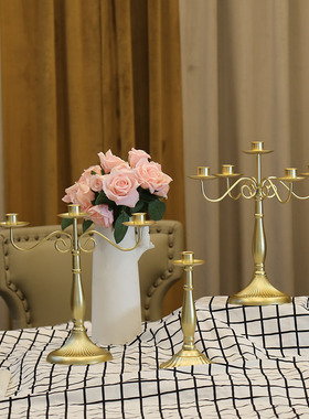 西餐厅美式酒店婚庆烛光装饰摆件