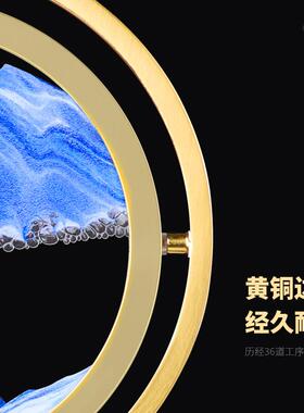 高档3D流沙画摆件奢高级感小众电饰视体柜玄关立装品客厅高端工艺