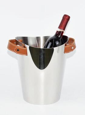 欧式不锈钢家用酒具套装轻奢调酒器冰桶零食碗托盘软装搭配套装