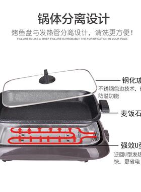包邮纸包鱼专用锅烤鱼炉商用长方形餐厅不粘分离电烤盘家用纸上烤