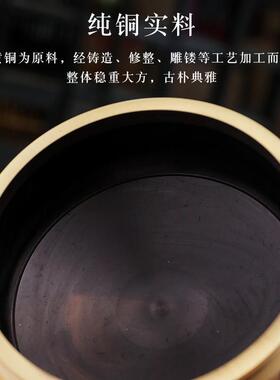 铜香炉黄铜家用室内供奉供佛具用品烧线香炉祭祀薰香大号檀香薰炉