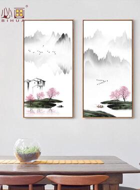 新中式装饰画客厅沙发背景画玄关中式禅意挂画地产样板房壁画