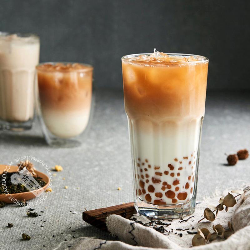 350/400/500/700ml八角玻璃杯加厚咖啡饮料饮品杯奶茶杯果汁杯子 - 图2