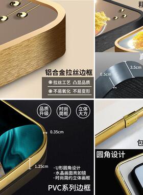 精梭迎客松轻奢客厅静音挂钟家用时尚万年历电子钟饭厅装饰画时钟