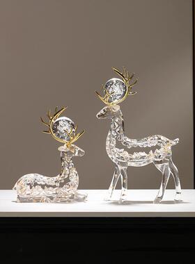 意饰家居招财鹿轻摆jd101314件一对创奢高档玄关客厅酒柜电视柜办