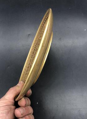 彷古铜器白府画铜盘收藏摆件高浮雕雕刻白府春画纯铜装饰陈列柜