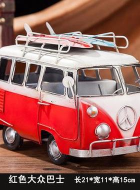 正品复古玄关装饰摆皮车老爷车模创意道具汽型车手工件铁铁艺摆件