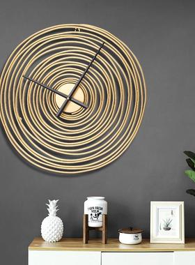 北欧轻奢挂钟壁挂简约大气时尚家居客厅年轮钟表墙面钟表装饰品