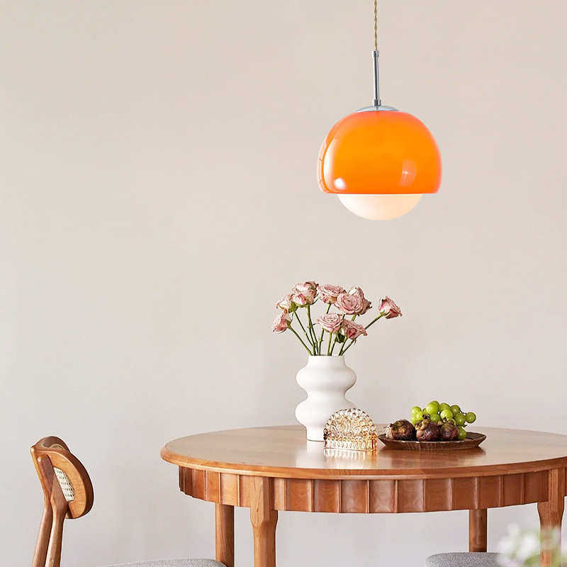 中古玻璃小吊灯网红餐厅吧台咖啡厅奶茶店吊灯设计师橙色酒店吊灯,淘宝优惠券,粉丝福利购,淘宝优惠卷