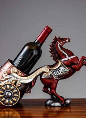 北欧马拉车酒架摆件工艺品现代家居玄关茶几桌面客厅电视酒柜装饰