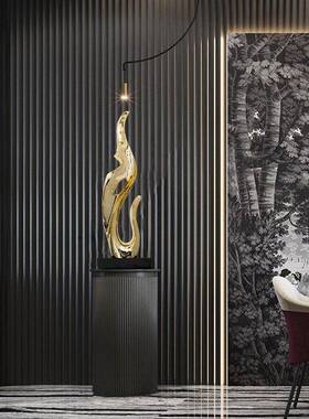 轻奢树脂塑摆件艺术装饰品电镀玄关摆饰样板房客厅大厅创意摆设