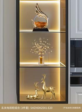 酒柜装办饰品公室装饰件轻奢高档客厅电视摆柜沙流画高0026级风生