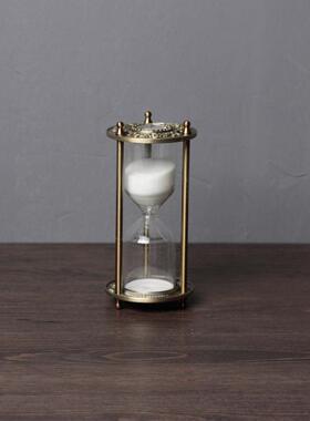 欧式创沙漏客厅4370装饰公摆件家居办室装意饰品锌合金档时高间计