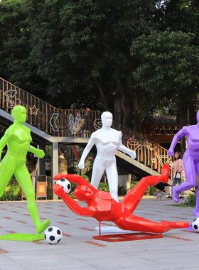 户外跑步运动人物雕塑公园林景观小区学校体育广场玻璃钢抽象摆件