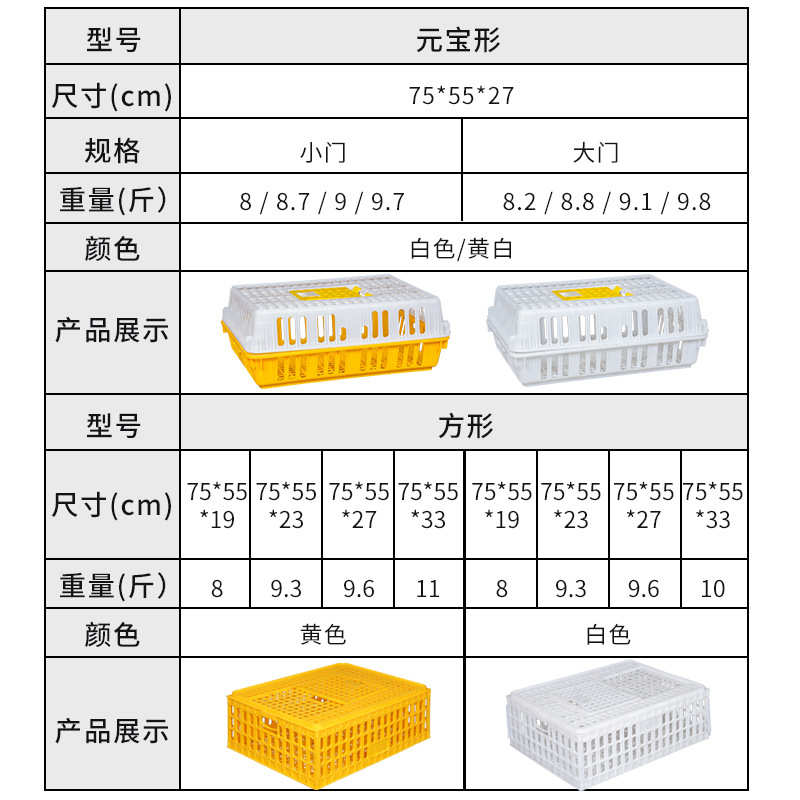 鸡家禽养殖笼子运输兔箱笼鸡笼鸡鸭家用成鸡装周转的筐鹅塑料大号 - 图2