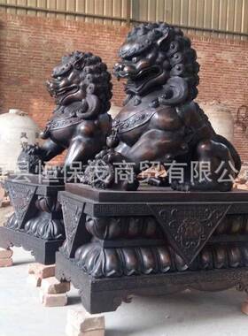 户外银行汇丰铜狮子制作厂动物铜雕厂纯铜门狮铸造铜狮子雕塑摆件