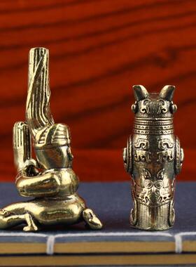 黄铜文创三星堆摆件工艺品古蜀文创复古桌面摆件景区工艺品