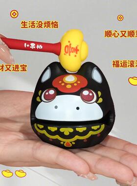 福运咚咚木鱼桌面摆件工位装饰情绪稳定解压春节马年招财吉祥物