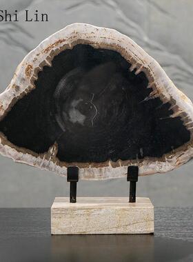 木化石原石轻奢摆件简约现代客厅摆饰工艺礼品摆饰北欧家居装饰品