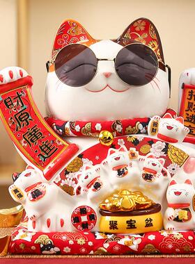 招财猫摆件前台摇手开业送礼礼物自动招手家用存钱罐收钱二维码