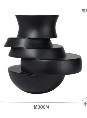 创意个性现代简约轻奢工艺品民宿桌面家居装饰品摆件多层花瓶摆件