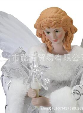 跨境新54655品脂艺发光白衣天使魔法棒天使树脂树艺加布艺工工艺