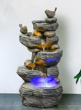 田园假山流水喷泉大摆件循环水居家客厅庭院阳台装饰开业礼品摆设