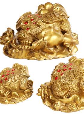杨铜记工艺品摆件新款金蟾铜器三足蟾荷叶金蟾荷花蟾