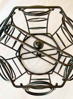 厂家创意铁艺立式咖啡胶囊收纳架可旋转六面24颗收纳架家居摆件定