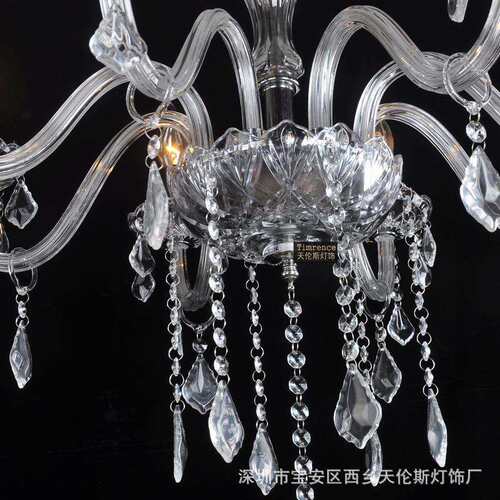 水晶吊灯走廊卧室欧式餐厅灯具三头客厅玻璃蜡烛灯LED - 图2